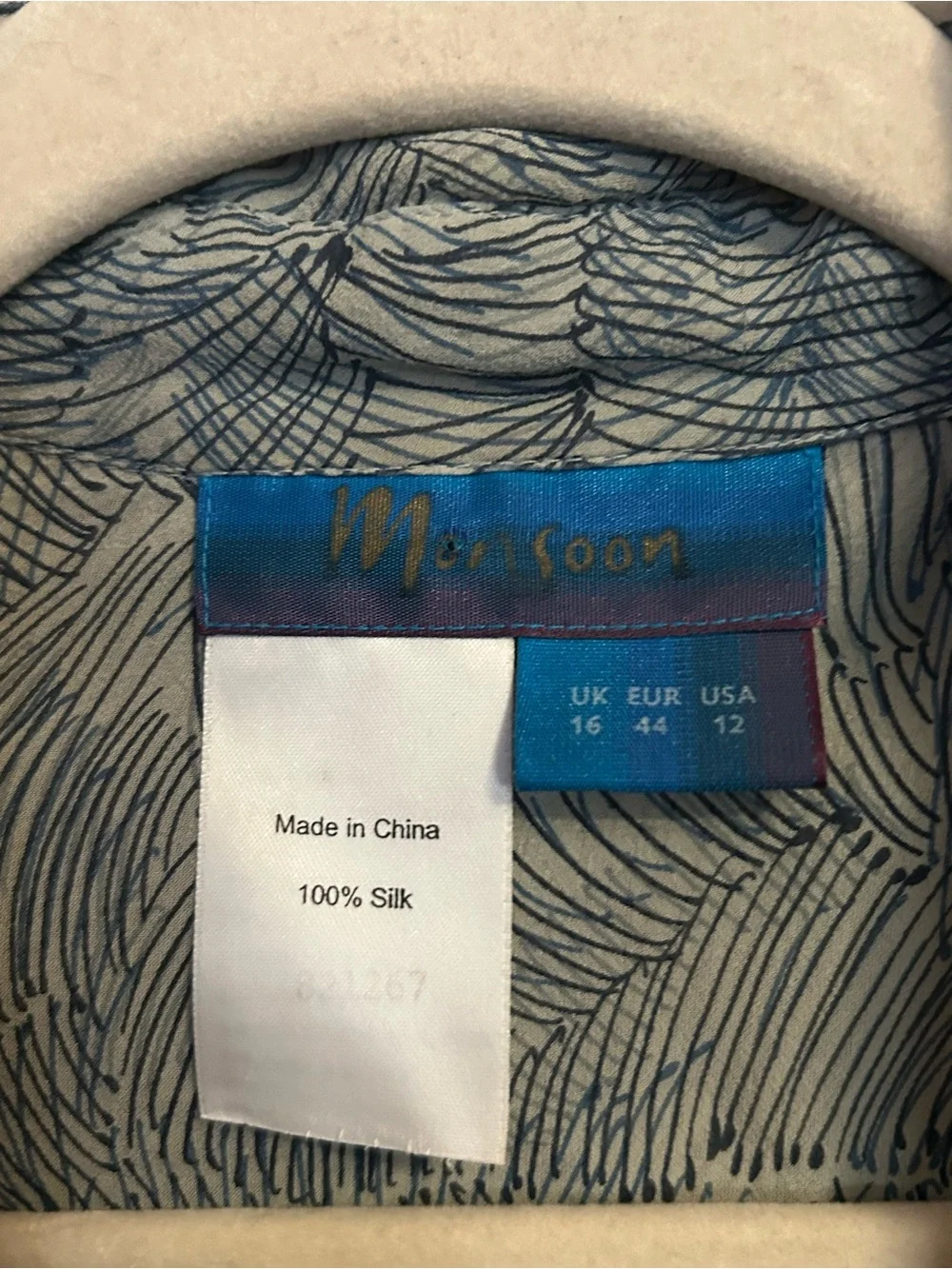 Monsoon 100% Silk Button-Front Blouse | Size US 12
